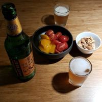 North Korean beer at North Korean Restaurant ChinChin 북녘식당친친 in Seoul