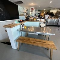 Shiny seating  at Hangar B Eatery in Chatham