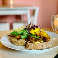 vegan chicken curry sandwich at First Eet in Arnhem