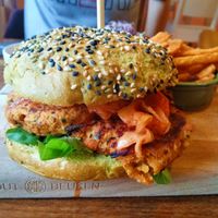 Very delicious vegan kimchi burger at First Eet in Arnhem