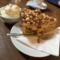 Vegan appeltaart met vegan slagroom  at First Eet in Arnhem