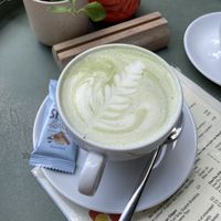 Matcha latte met sojamelk  at First Eet in Arnhem