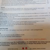 Salad and hot food menu (June 2025) at First Eet in Arnhem