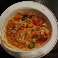 It looked much better when I got it. I messed it up by adding rice. at Masala Craft in Williamsburg