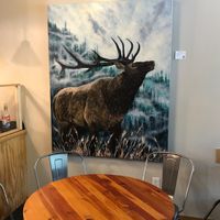 artwork by local artists at Blackbird Café in Valparaiso