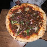 Supreme with Italian sausage   at Pizza Papi in Tulum