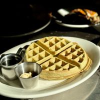 Green Tea Belgian Waffles   at Freesoulcaffe in Tustin