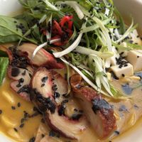 Looks like vegan Char Shiu due to the coloring.  at Freesoulcaffe in Tustin