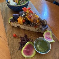 Roast vegetable board with hummus and olive bread  at Castro's in Honolulu
