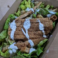 Vegan chicken Caesar salad at Sayavegan in Kuta