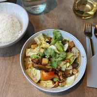 Fried tofu with cabbage, shiitake and plum sauce (155 kr.)  at Kiin Kiin Aarhus in Aarhus