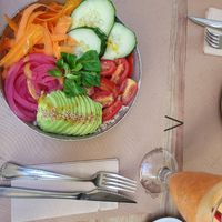 poke bowl [ you can choose: basmati rice, briwn rice, quinoa, salad] at La Rambla in Lloret De Mar