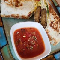 Lentil wrap with vegan sauce at Noja in Prizren