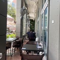 Outdoor seating  at SoBe Vegan in Miami Beach