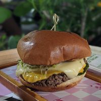 Tasty burger (provolone) at SoBe Vegan in Miami Beach