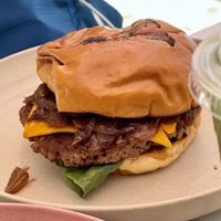 Cheeze burger 🍔   at SoBe Vegan in Miami Beach