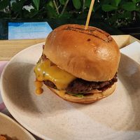 Queso burger at SoBe Vegan in Miami Beach