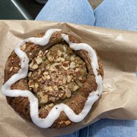 Spandauer with pistachio filling  at Landbageriet - Naturbageriet in Copenhagen