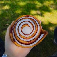 Cinnamon roll at Landbageriet - Naturbageriet in Copenhagen