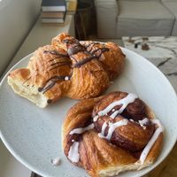Schokolade croissant and kanel-snegl at Landbageriet - Naturbageriet in Copenhagen