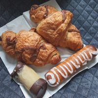 Choko Croissants, Kransekage and Traestamme at Landbageriet - Naturbageriet in Copenhagen