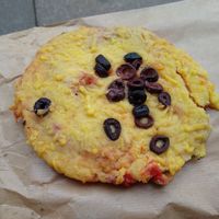Vegan foccacia pizza at Landbageriet - Naturbageriet in Copenhagen