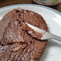 Delicious chocolate hazelnut spread. It's like melted chocolate at Landbageriet - Naturbageriet in Copenhagen