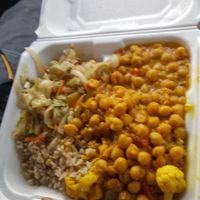 Curry chick peas at Vegetarian Delight in Miramar