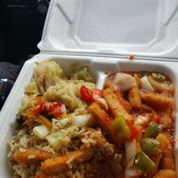 Sweet and sour strips at Vegetarian Delight in Miramar