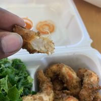 Vegan shrimp platter at Vegetarian Delight in Miramar