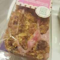 Raspberry oat bar at Bolam Lake Country Park in Newcastle Upon Tyne