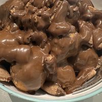 Lukumades with praline, caprice   at Keenkies in Athens