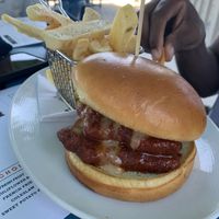 Nashville hot plant based sandwich   at Waterfront Restaurant at The Abbey Resort in Fontana-on-geneva Lake