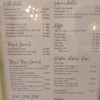 Drinks menu at Tipsy in Aarhus