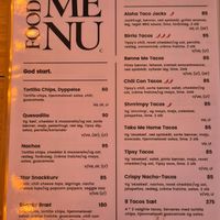 Menu (august 2024) with vg indication voor vegan (option) at Tipsy in Aarhus