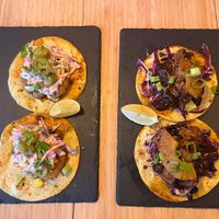 “shrimp” tacos and jackfruit tacos (2024)  at Tipsy in Aarhus