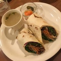 Veggie meat wrap at Modernark in Kobe