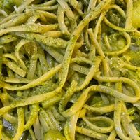Pesto linguine with potato and green beans at Luca Cinì in Phuket