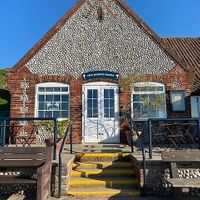 The front of Two Magpies bakery cafe, Blakeney at Two Magpies Bakery in Blakeney