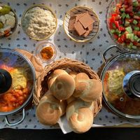 Shakshuka breakfast (vegan) at Gaya's Kitchen in Odem
