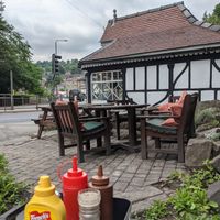 Outside seating at The Tor Cafe in Cromford