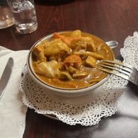 Massaman curry: Thai yellow curry paste mixed with coconut milk, peanuts,onions,carrots and potatoes, choice of protein (photo with tofu but can also do extra veggies)  at Sticky Rice in Lewes