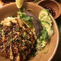 rice noodles and crispy tofu #Veganuary at Pho 45 in Erfurt