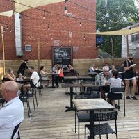 Patio at Microbrasserie Le Fermentor in Lassomption
