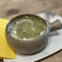 Asparagus & Spinach soup   at Figaro in Wingerworth