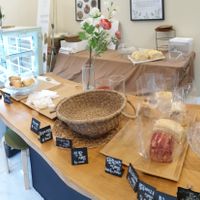 counter is a bit bare but many items were still cooling down on rack at Bonne Vie - 본비 비건 베이커리 in Gyeonggi-do