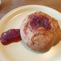 strawberry scone with homemade jam at Ganve Ganve - 건비건비 in Gyeonggi-do