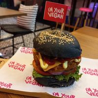 Tonakatsu burger at I'm Your Vegan in Chiang Mai