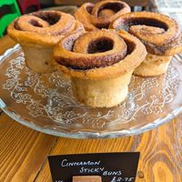 Vegan Cinnamon Sticky Buns at The Old Barn Coffee Shop in Auchtermuchty