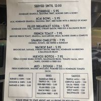 Menu  at Wackoz  in Downpatrick